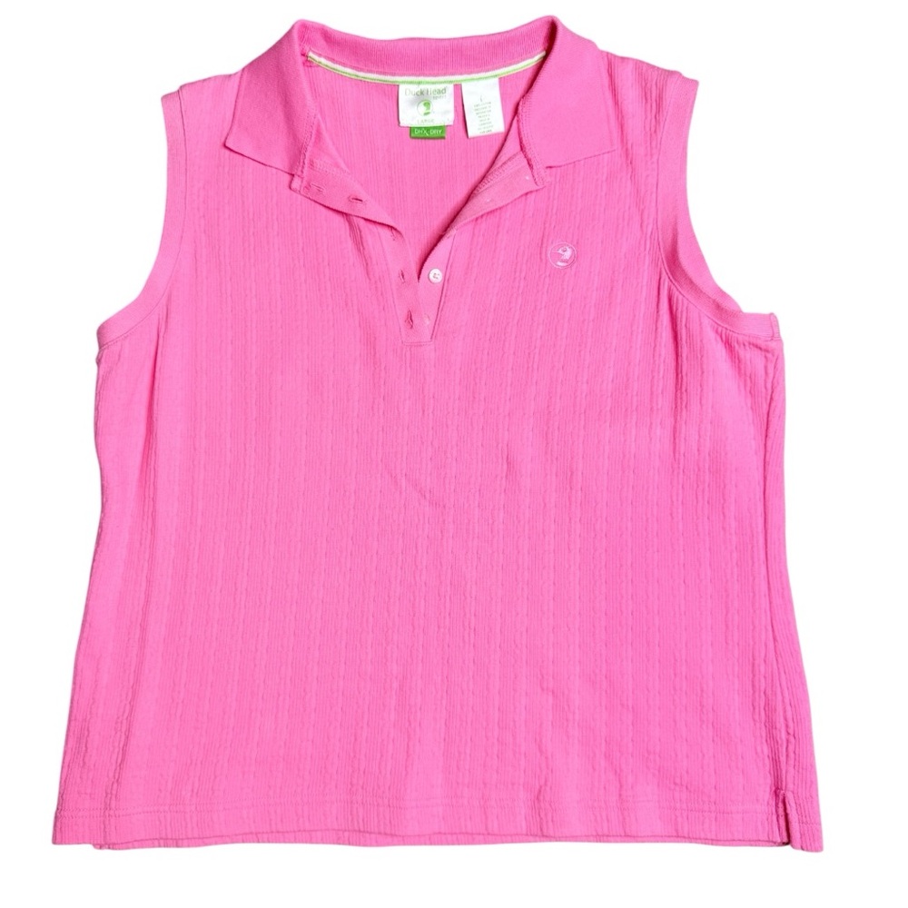 Duck Head Sport Sleeveless Polo Shirt Pink Women’s Large DHX-DRY